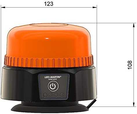 LED-MARTIN® - XR20 ECO Rundumleuchte - gelb - Magnet - AKKU - USB ladbar - 220km/h DEKRA geprüft - E