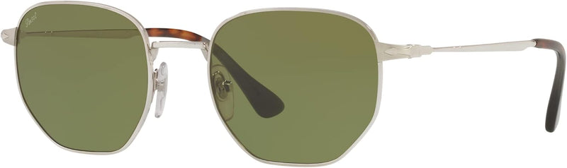PERSOL Herren 0Po2446S 518/4E 52 Sonnenbrille, Silber (Silver/Green)