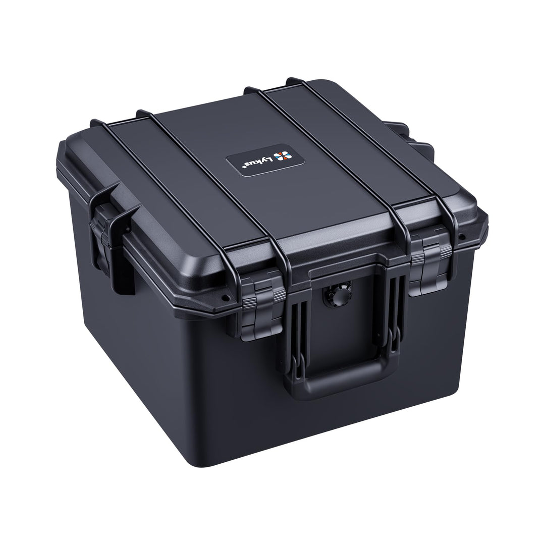 Lykus HC-3630 Wasserdicht Koffer mit anpassbar Rasterschaumstoff, Innengrösse 35,5x35,5x27 cm, Geeig