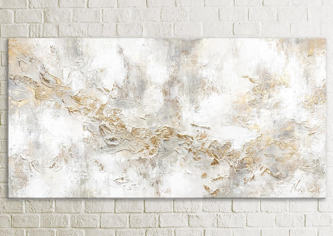 YS-Art Luxus Abstrakt Acryl Gemälde auf Leinwand Geschichte handgemalt Wandbilder Wohnzimmer modern