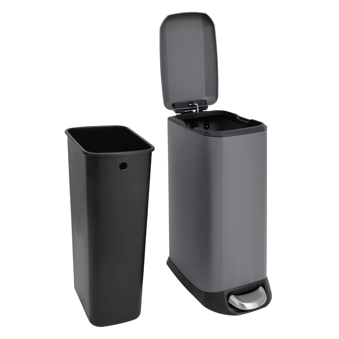 SVITA TS12 Edelstahl Mülleimer Treteimer Abfalleimer 12l inkl. Inneneimer Kunststoff Pedal Softclose
