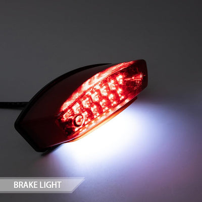 evomosa Motorrad Rücklicht Universal 12V 21 LED Motorrad Weisses Kennzeichen Licht Rotes Rücklicht B