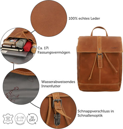 Gusti Kurierrucksack Leder - Jaime Rucksack Lederrucksack Vintage Cityrucksack Outdoorrucksack Lapto