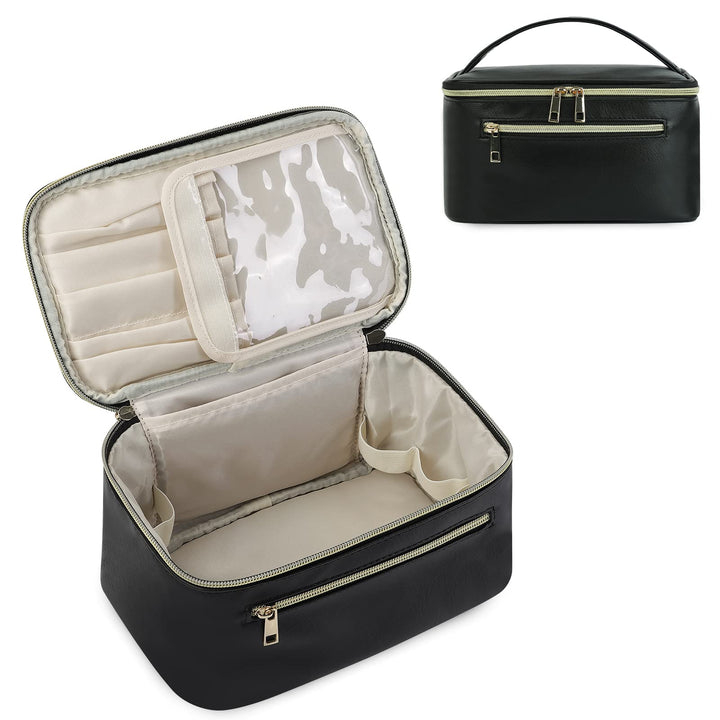 Wandering Nature Make-up-Tasche, Reise-Make-up-Organizer, Kosmetikpinsel-Tasche für Damen, aus umwel