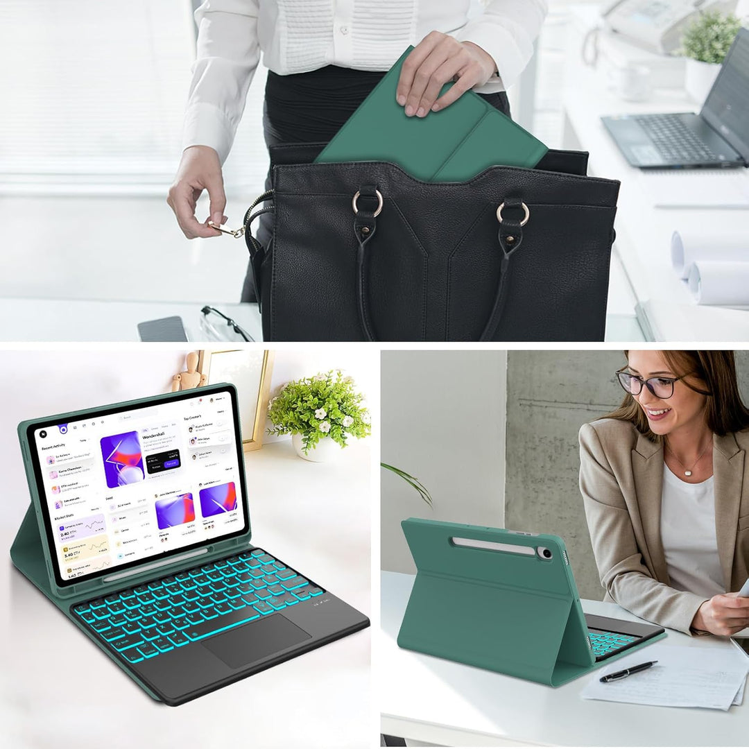 Tastatur Hülle für Samsung Galaxy Tab S10 FE 10.9 Zoll, Kompatibel Samsung Galaxy Tab S9 FE, 7 Farbe