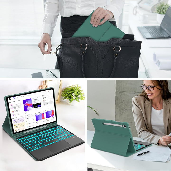 Tastatur Hülle für Samsung Galaxy Tab S10 FE 10.9 Zoll, Kompatibel Samsung Galaxy Tab S9 FE, 7 Farbe