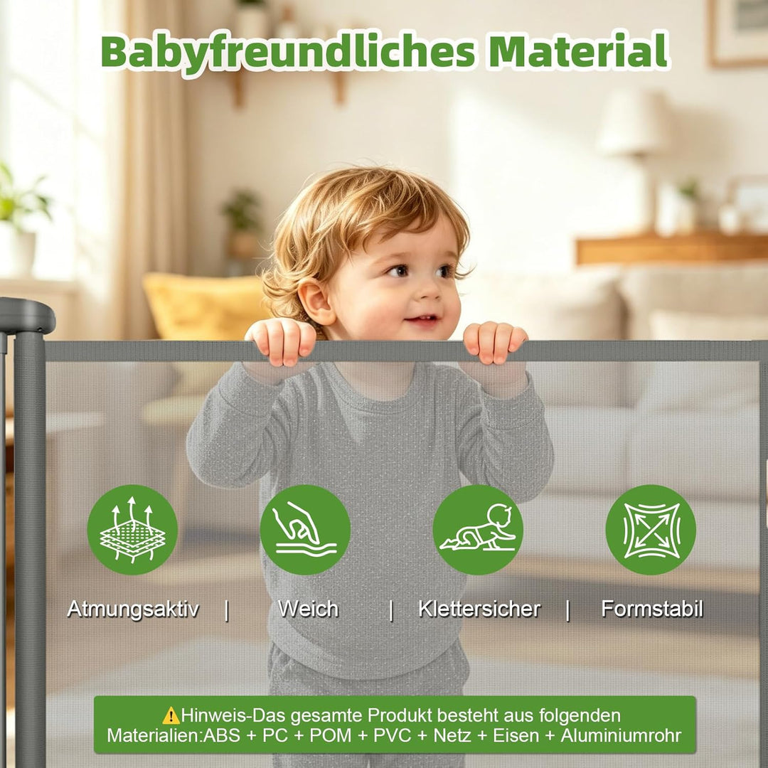 Dioxide Treppenschutzgitter Ausziehbar für Babys, 0-150 cm, Treppenschutzgitter für Kinder und Hunde
