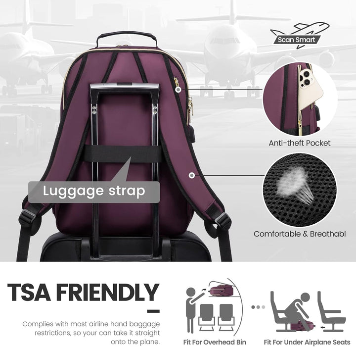 LOVEVOOK Laptop Rucksack Damen, 14 15,6 17,3 Zoll Laptoptasche Rucksack Damen Klein Wasserdicht Schu
