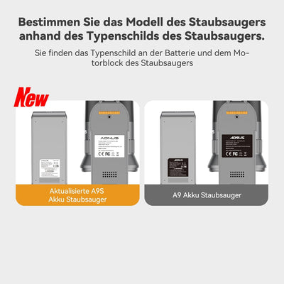 aonus Batterie 8 * 2500mAh, nur kompatibel mit dem Staubsauger A9S/A9Max aktualisiert 2024, Nicht ko