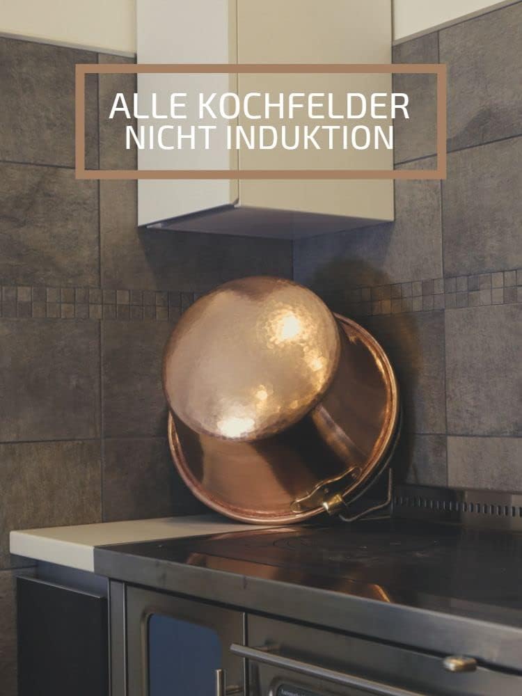 CREARTISTIC 100% Made in Italy – Kupferkessel für Polenta, Marmelade-27cm Durchmesser - Gewölbter Gr