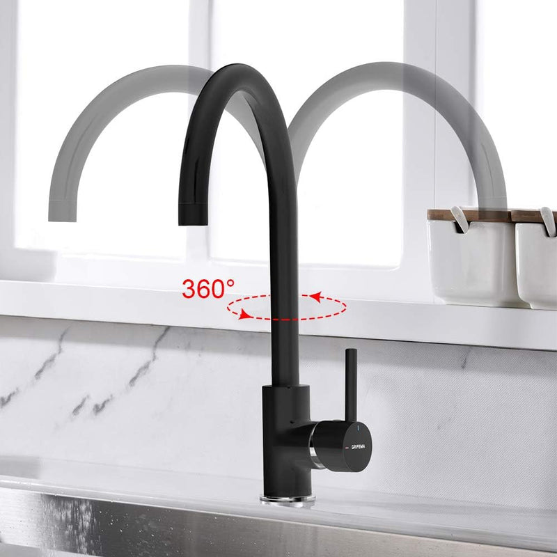 GRIFEMA GRIFERÍA DE COCINA-G4001B | Küchenarmatur - Wasserhahn Küche mit Hoher Auslauf(246mm), Schwa