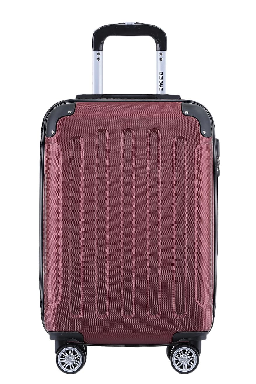 BEIBYE- Hartschalenkoffer Koffer Trolley Rollkoffer Reisekoffer Zahlenschloss 4 Zwilings-Rollen (Bur