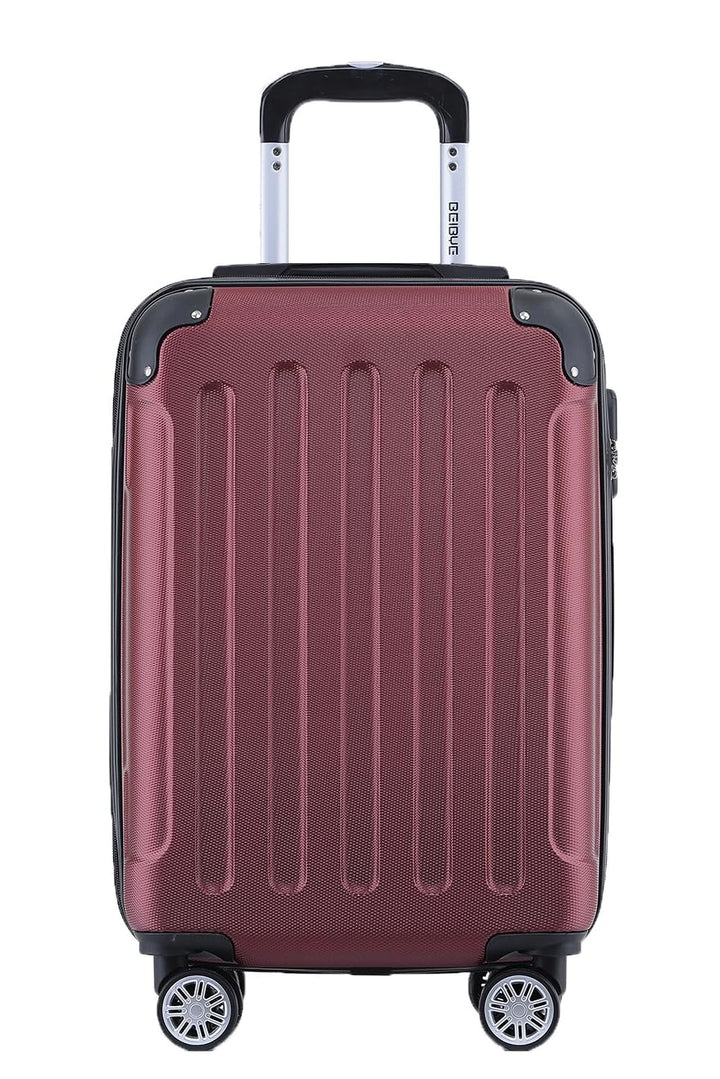 BEIBYE- Hartschalenkoffer Koffer Trolley Rollkoffer Reisekoffer Zahlenschloss 4 Zwilings-Rollen (Bur