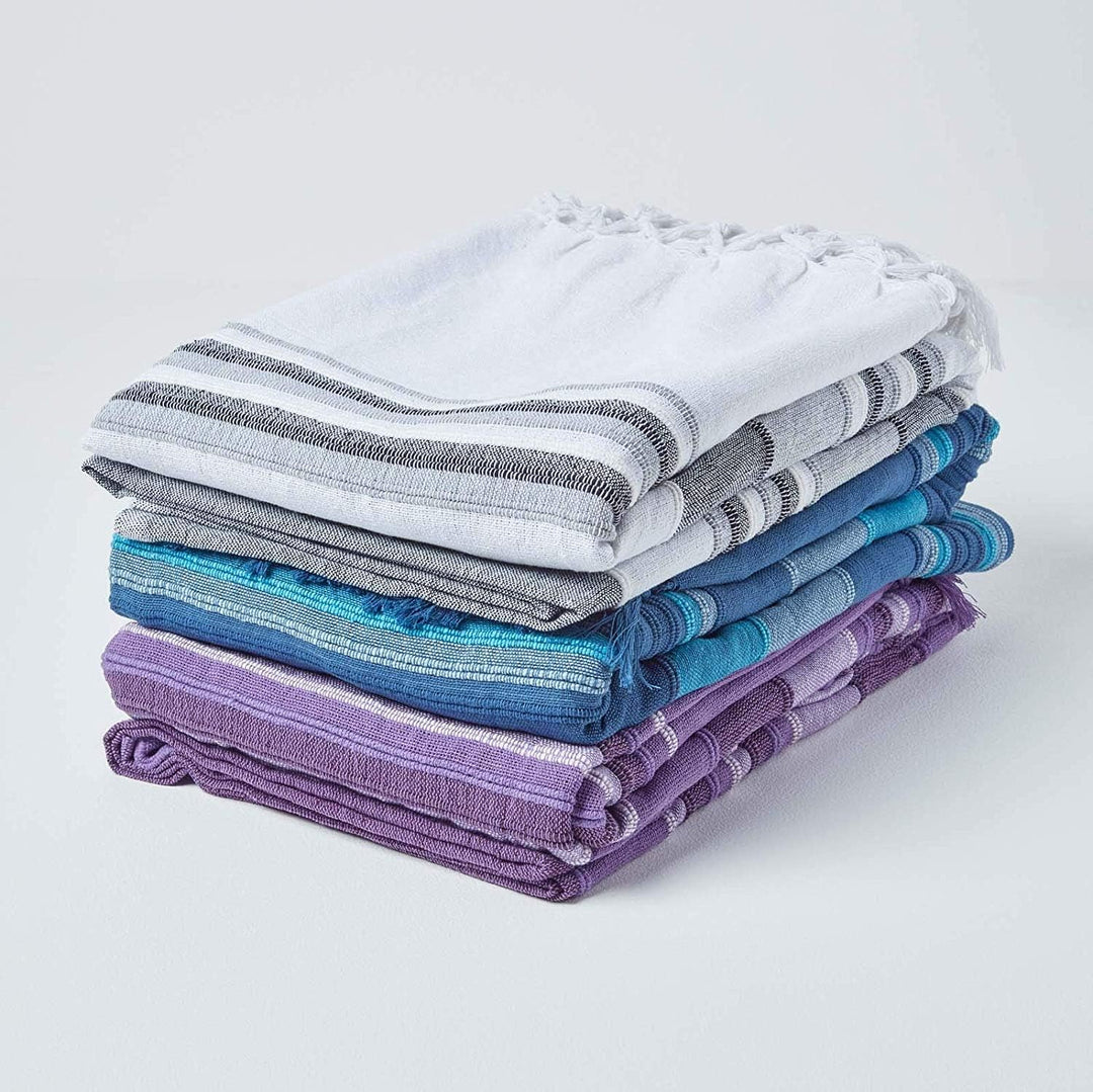 Homescapes extra grosse Tagesdecke Morocco, blau, Sofa-Überwurf aus 100% Baumwolle, weiche Wohndecke