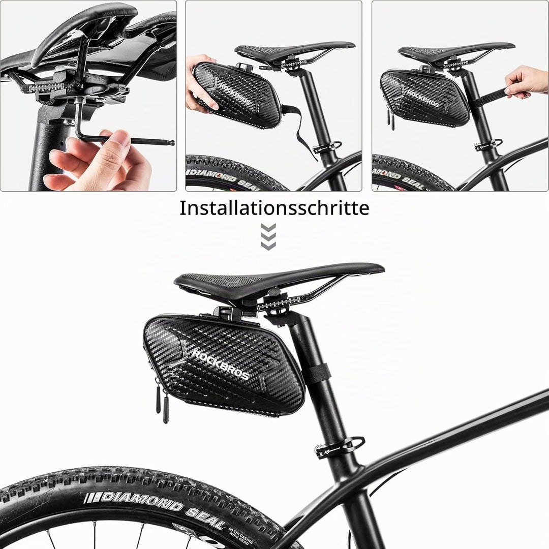 ROCKBROS Fahrrad Satteltasche Fahrradsitz Tasche für MTB Rennrad Faltrad Wasserdicht Kratzfest ca.1,