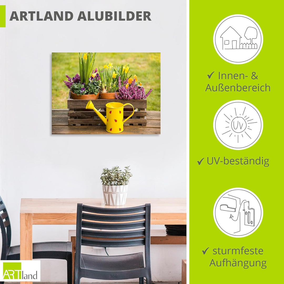ARTland Wandbild Alu Verbundplatte für Innen & Outdoor Bild 60x45 cm Garten Blumen Frühling Narzisse