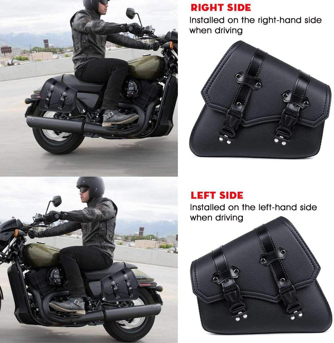 Vintage Satteltaschen für Motorrad Universal PU wasserdichte Satteltaschen mit grosser Kapazität