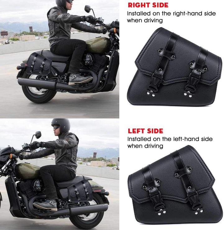 Vintage Satteltaschen für Motorrad Universal PU wasserdichte Satteltaschen mit grosser Kapazität