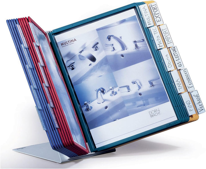 Durable Tisch-Sichttafelsystem (Vario Table 20, mit 20 Sichttafeln) mehrfarbig, 569900 Tisch 20 Tafe