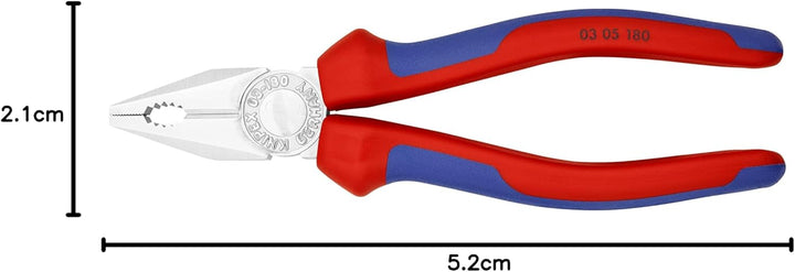 KNIPEX 03 05 180 Kombizange mit Comfort-Griffen verchromt 180 mm 180 mm verchromt Mit Mehrkomponente