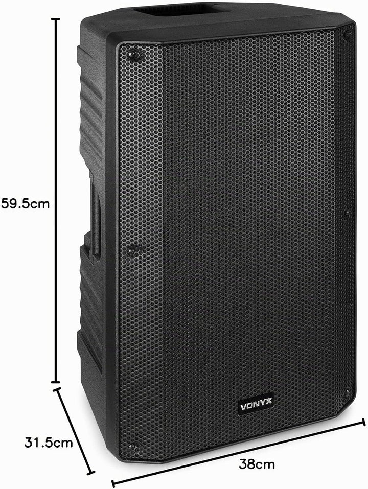 Vonyx VSA12 - Aktivlautsprecher, 800 Watt PA Anlage, PA Lautsprecher Aktiv mit 12 Zoll Subwoofer, Bi