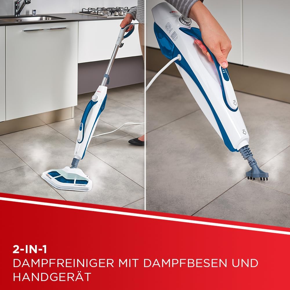 Polti Vaporetto SV460_Double Dampfbesen, Doppelfunktion mit tragbarem Dampfreiniger, tötet und besei