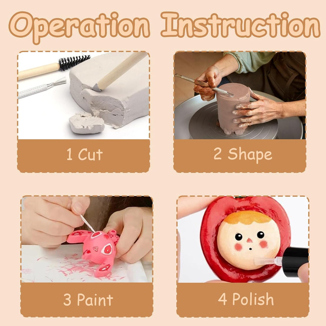 Surple Ton Töpferset für zu Hause für Anfänger Kinder & Erwachsene, Töpferset & Keramik DIY StarterK