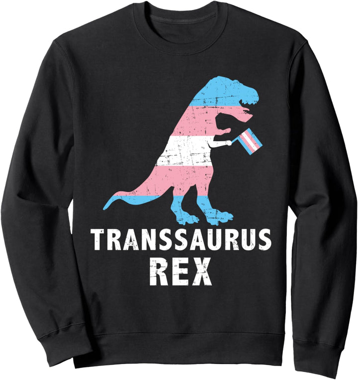 Transsaurus Rex Dinosaurier in Transgender Flagge Sweatshirt