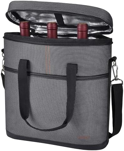 Kato Tirrinia Kühltasche Klein- Flaschenträger für Wein & Bier, gepolsterte weinkühltasche mit isoli