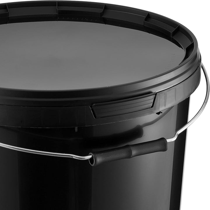 BenBow - Eimer mit Deckel schwarz 4X 20 Liter - lebensmittelecht stabil luftdicht auslaufsicher geru