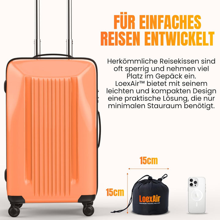 Nackenkissen Flugzeug, Reisekissen für Flugzeug, Auto - 100% Baumwolle & Memory-Schaum Nackenhörnche
