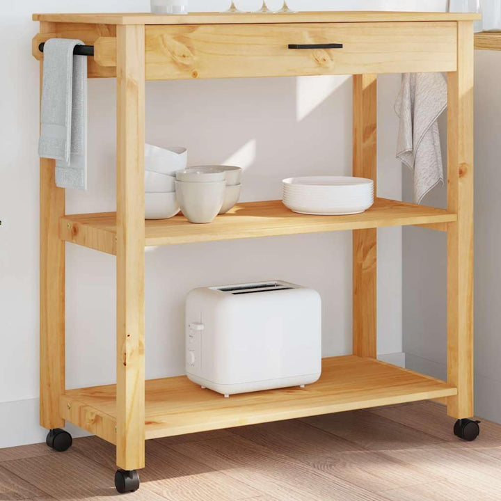 vidaXL Küchenwagen, Servierwagen mit viel Stauraum, Beistellwagen für Küche Wohnzimmer Badezimmer, T