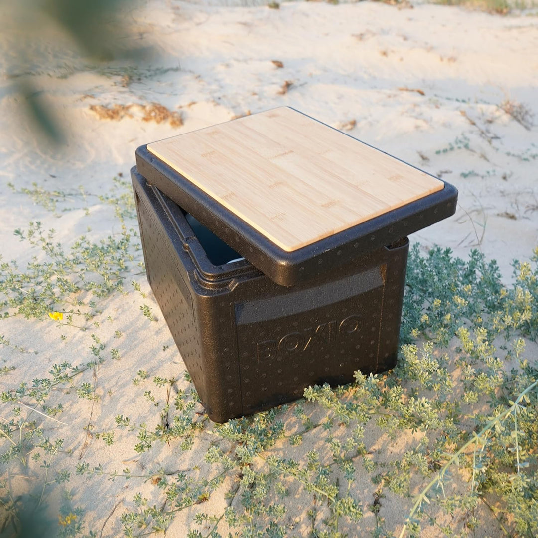 BOXIO - Board: Premium Schneidebrett aus Bambus, 36 x 26 cm gross passt perfekt als Holzdeckel für W