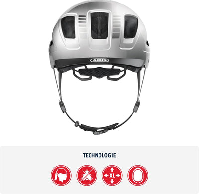 ABUS Stadthelm Hyban 2.0 - Fahrradhelm mit Rücklicht, ABS-Hartschale, guter Passform - für Damen und