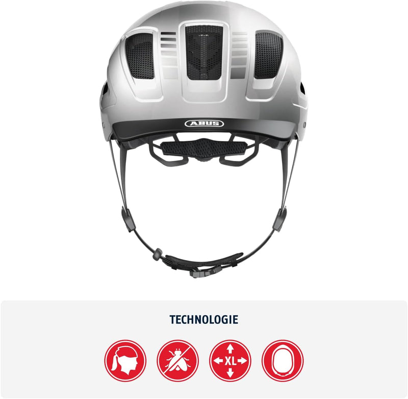 ABUS Stadthelm Hyban 2.0 - Fahrradhelm mit Rücklicht, ABS-Hartschale, guter Passform - für Damen und