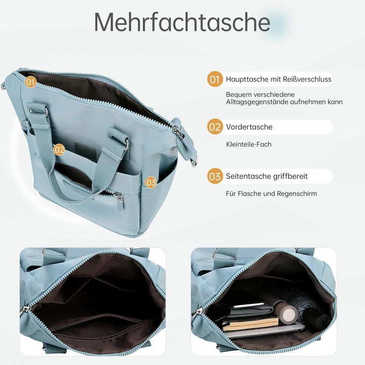 DIRRONA Beiläufig Damen Umhängetasche Multi Pocket Multi Fach Crossbody Bag Mittelgrosse Umhängetasc