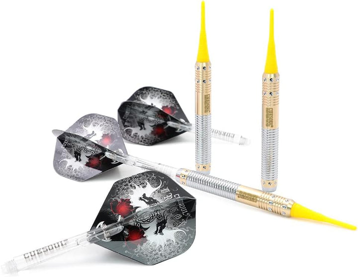Cuesoul 16 Grams Deluxe Soft Tip Darts Set with Luxury Case（Dragon Series） JL-STL-B1107+D601, JL-STL