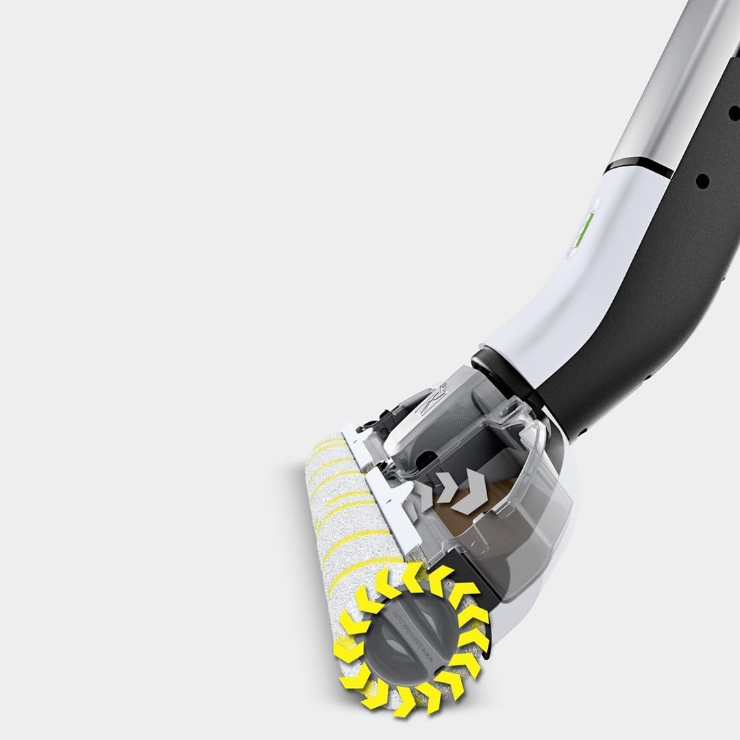 Kärcher Elektrischer Wischmopp EWM 2, kabelloser Bodenreiniger mit 2 rotierenden Mikrofaserwalzen, A