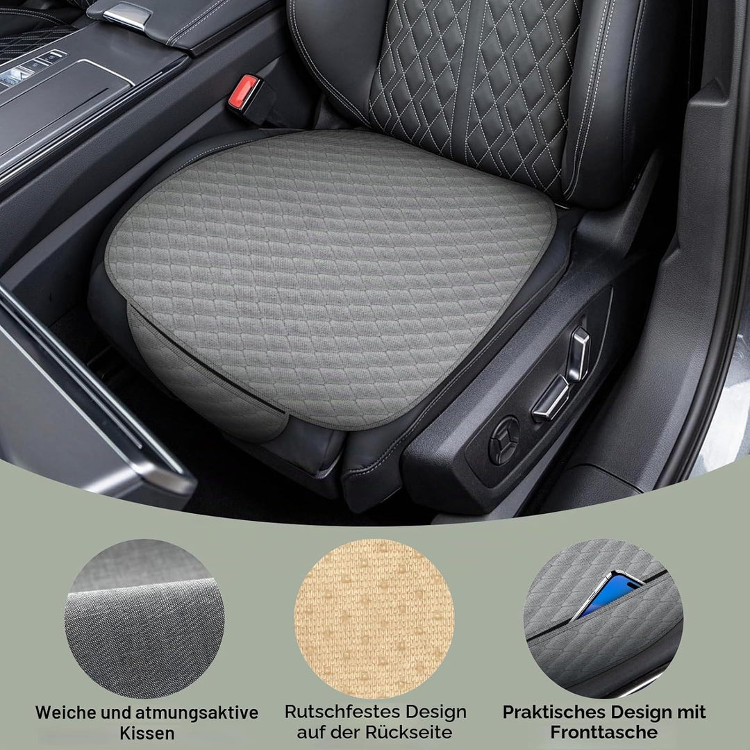 2 Stück Auto Sitzkissen Vordersitze,Sitzauflagen Vordersitze 60×49 cm,rutschfest Atmungsaktiv Autosi