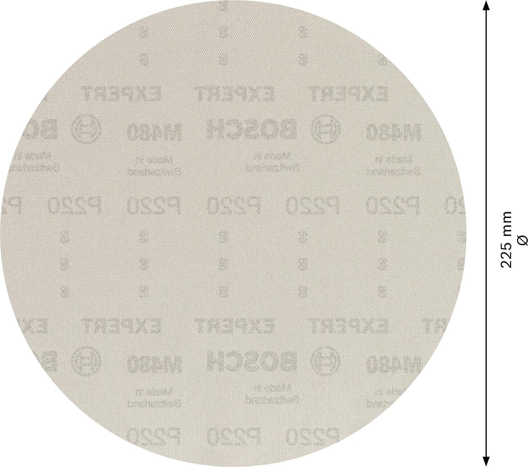 Bosch Accessories 25x Expert M480 Schleifnetz (für Hartholz, Farbe auf Holz, Ø 225 mm, Körnung 220,