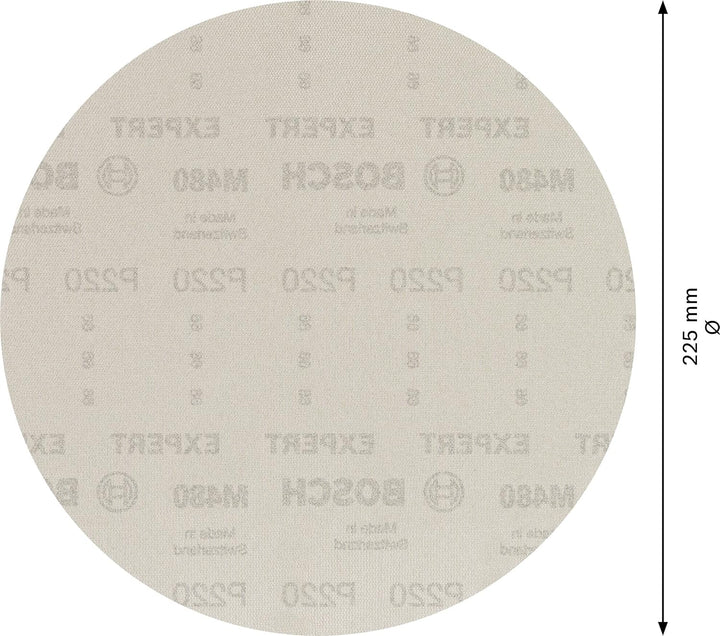 Bosch Accessories 25x Expert M480 Schleifnetz (für Hartholz, Farbe auf Holz, Ø 225 mm, Körnung 220,