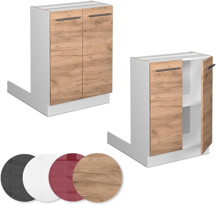 Vicco Kücheninsel Fame-Line, Goldkraft Eiche/Weiss, 60 cm ohne Arbeitsplatte Goldkraft Eiche Regalin