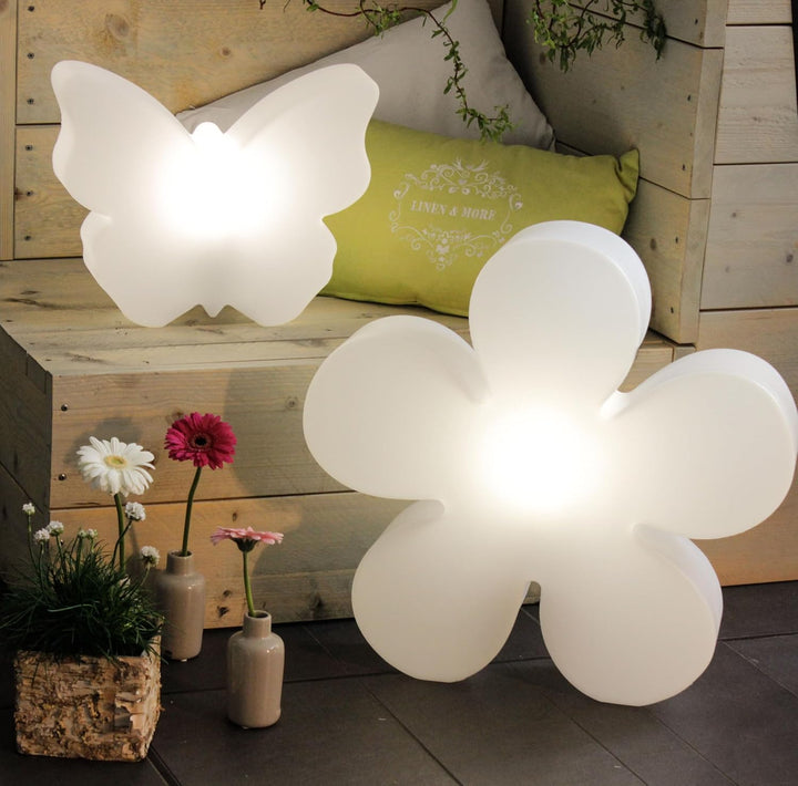 8 seasons design Shining Butterfly LED Deko-Lampe Schmetterling 40 cm (Weiss), E27 Fassung inkl. Leu