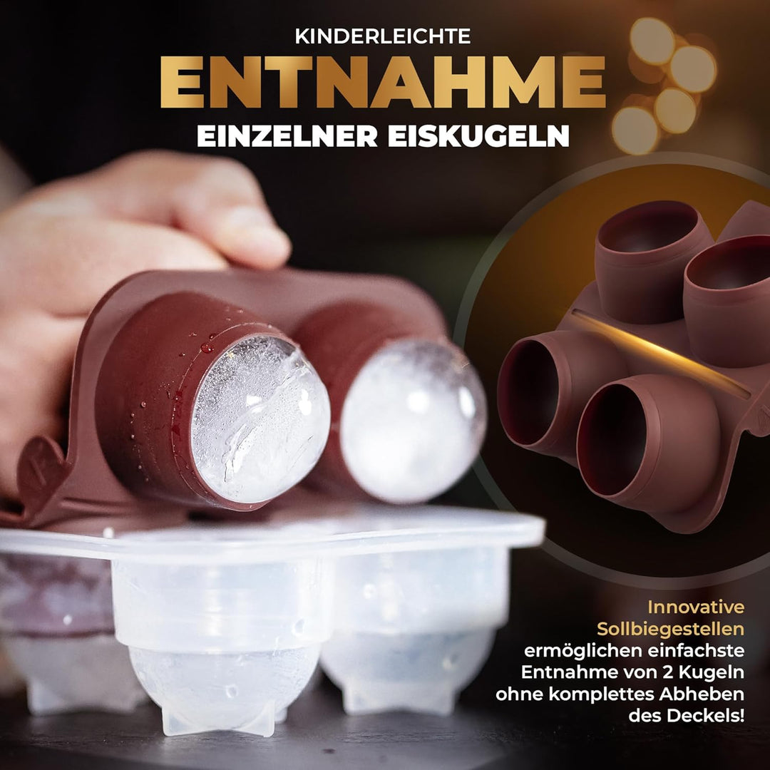 Neighbour’s Friend Patentierte Runde Eiswürfelform 10er Pack - XXL Eiskugelform für Whisky, Rum & Co
