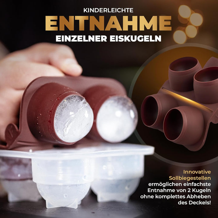 Neighbour’s Friend Patentierte Runde Eiswürfelform 10er Pack - XXL Eiskugelform für Whisky, Rum & Co