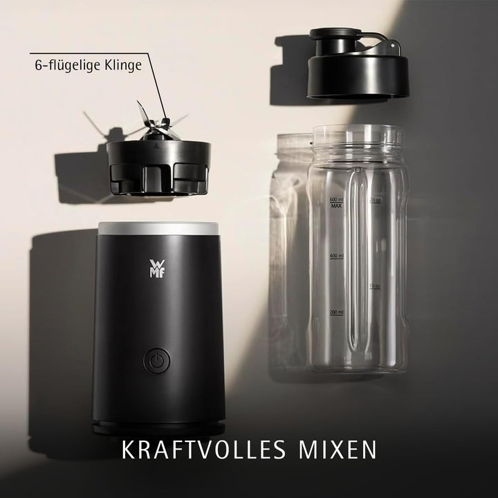 WMF Mix & Go Touch Smoothie Maker to go, tragbarer Mixer & kompakter Standmixer, 500 W Hochleistungs