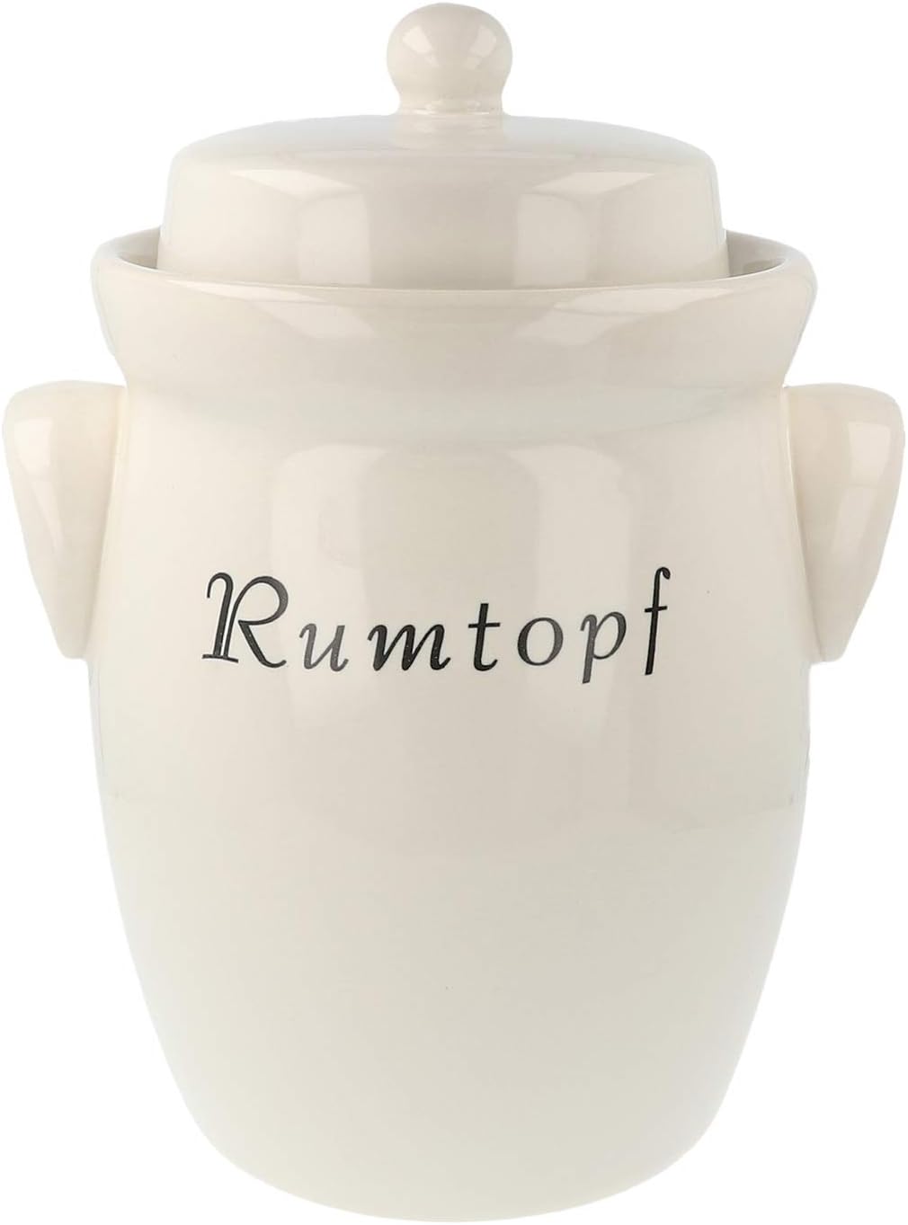 PureNature Rumtopf aus Keramik 5 Liter Creme ohne Dekor, Creme Ohne Dekor