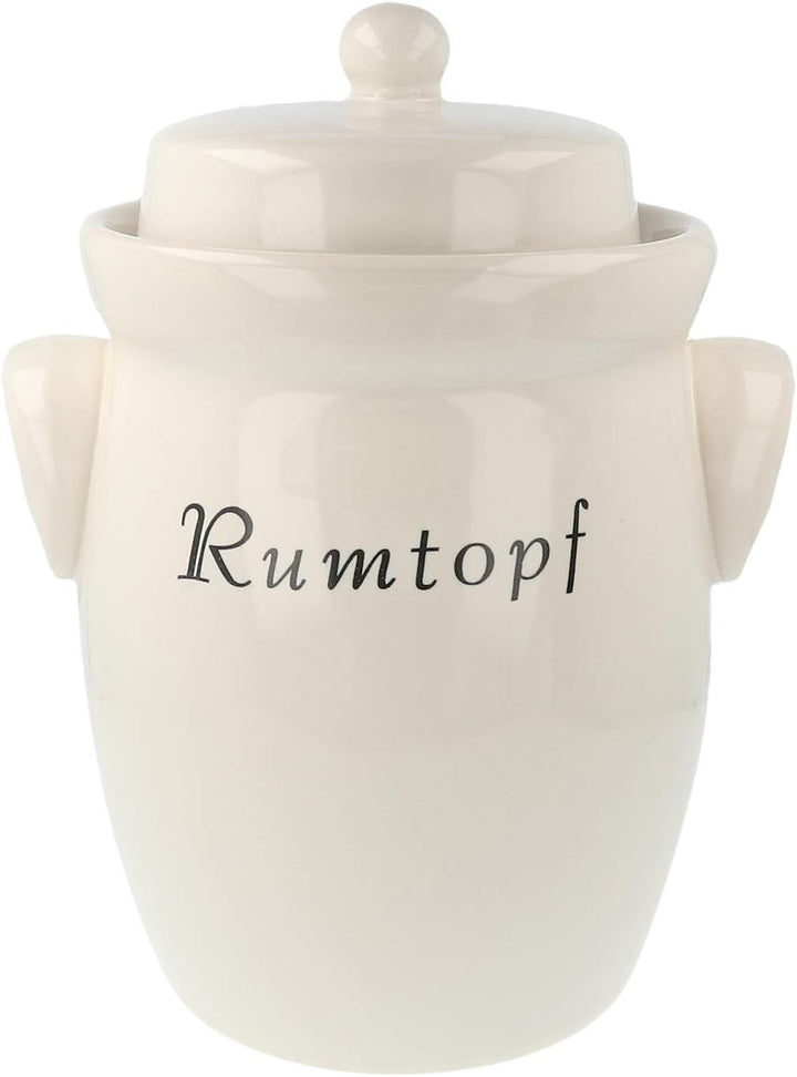 PureNature Rumtopf aus Keramik 5 Liter Creme ohne Dekor, Creme Ohne Dekor