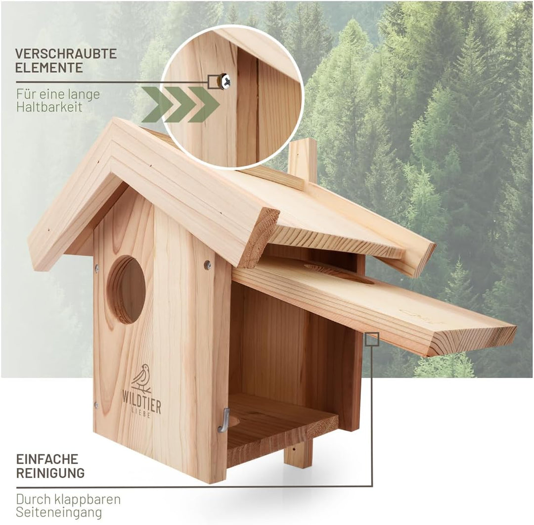 wildtier liebe Eichhörnchen Kobel - Nest für Eichhörnchen aus verschraubtem Massiv-Holz, Eichhörnche
