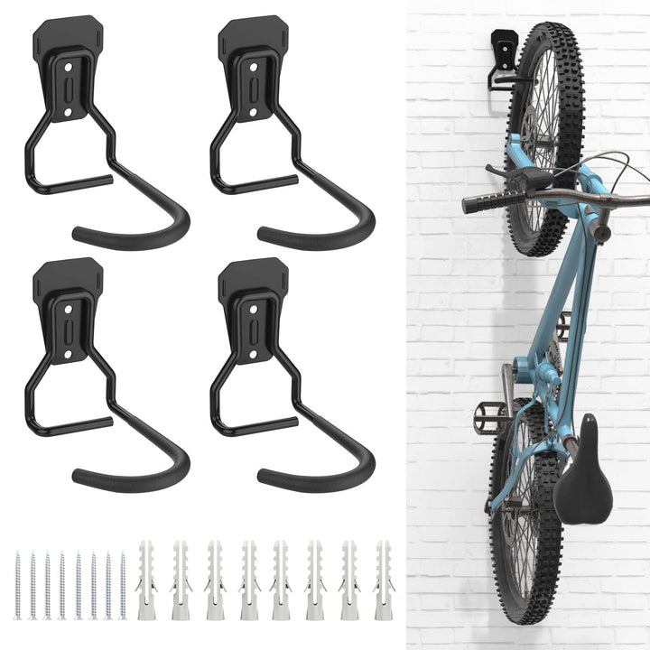 Housolution Fahrradhalterung, 4 Stück Fahrrad Wandhalterung L Förmig Fahrradaufhängung Platzsparend
